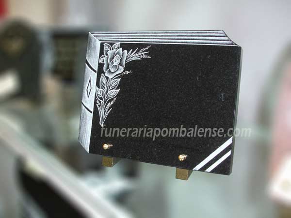 Lápides, Pedra, Granito, Livro, Mensagem, ramo de flores, Lapide de cemitério, cemitérios, pedra, Agências Funerárias, Funerais, Portugal, Centro, Leiria, Coimbra, França, Suíça, Luxemburgo, Artigos funerários
